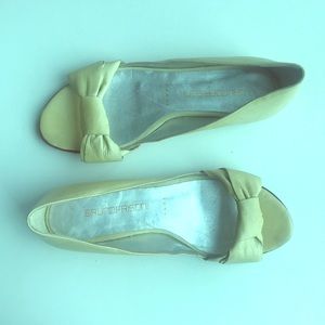 Bruno Frisoni yellow peep toe flats
